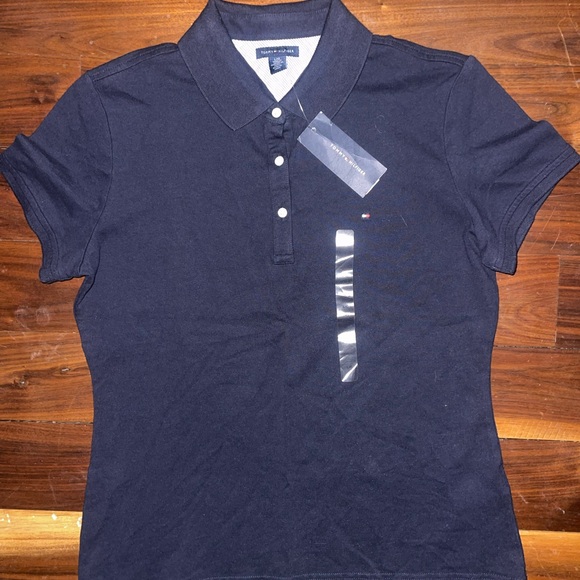 Tommy Hilfiger Regular Fit Stretch Tommy Polo NWT NAVY LARGE - Picture 6 of 13